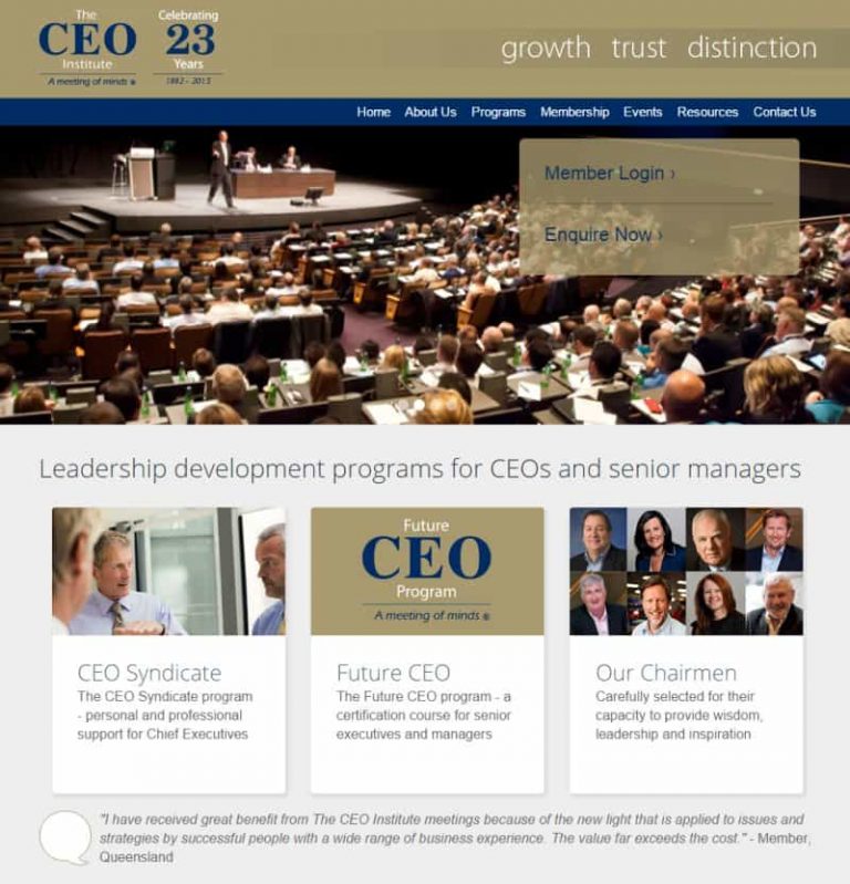 CEO Insititute Website - Philip Bateman and Bravo Charlie
