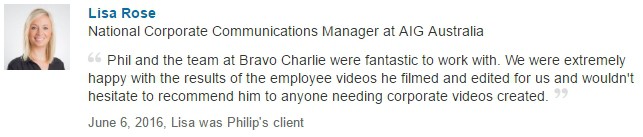 AIG Recommendation via National Coms Manager - Philip Bateman and Bravo Charlie